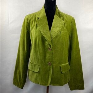 Vintage Y2K Studio 1940 Olive Green Soft Velvet Blazer Jacket Size XL